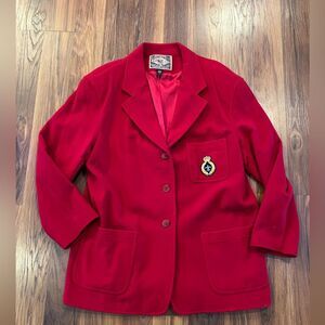 Express Womens Cashmere/Wool  Red Blazer Jacket large
